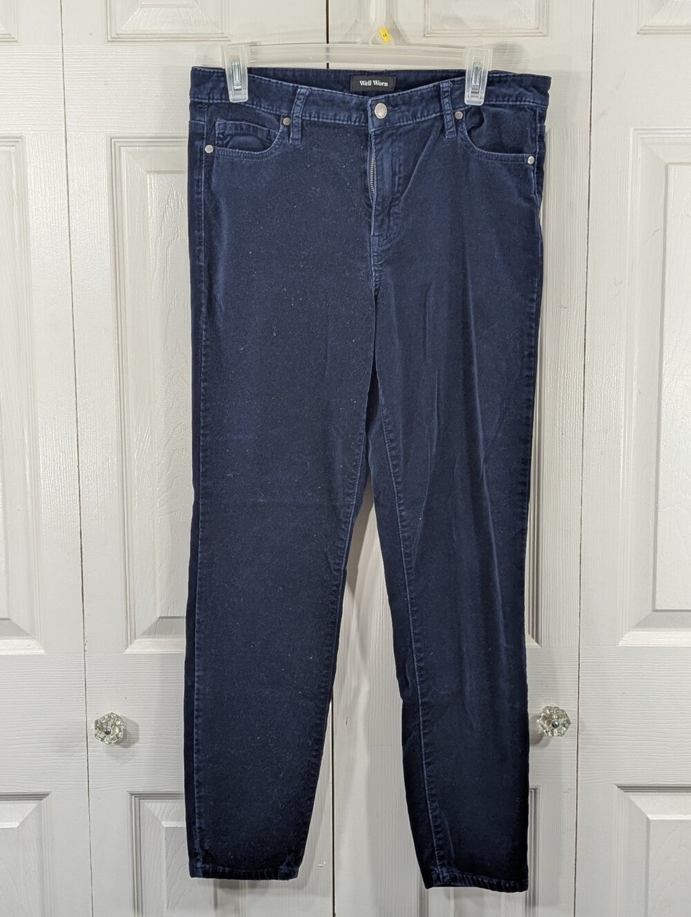 Well Worn: Velvet Pants - Navy- Size 8/29